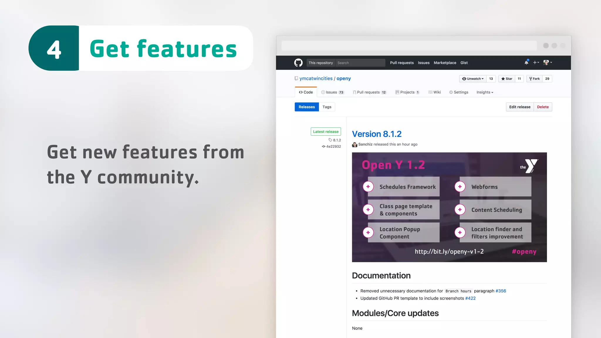 Get features4 Get new features from the Y community. 