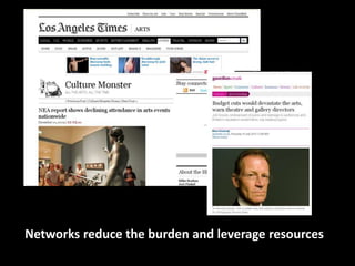 Networks reduce the burden and leverage resources