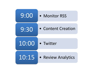 “Reply to any direct questions you get. To not do so is to miss the point of the media altogether.”  – Jo Johnson, marketing managerSource:  Marc Van Bree