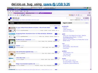 del.icio.us  bug  using  opera @ USB 9.26 