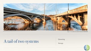 A tail of two systems
Queueing
Storage
https://www.ﬂickr.com/photos/skynoir/8300610952
 