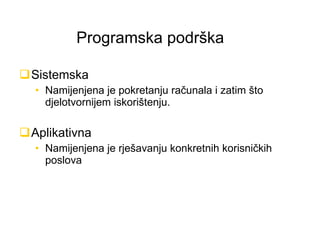 Programska podrška ,[object Object],[object Object],[object Object],[object Object]