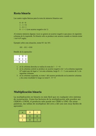 OperacióN Binaria
