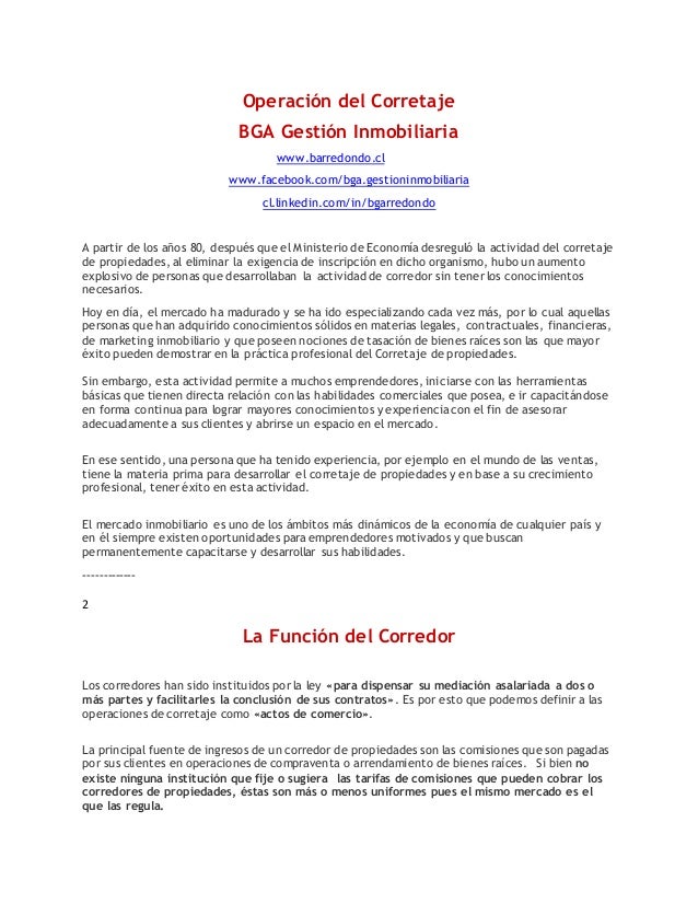 Operación del corretaje