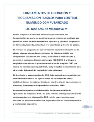 1
Lic. José Arnulfo Villanueva M. –Docente MECANICA INDUSTRIAL -
1
 