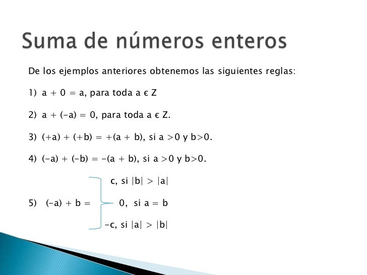 Operaciones básicas con números enteros