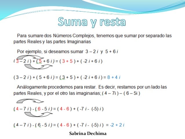 Ejemplos De Operaciones De Suma Con Numeros Complejos