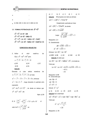 Operaciones básicas con expresiones algebraicas | PDF