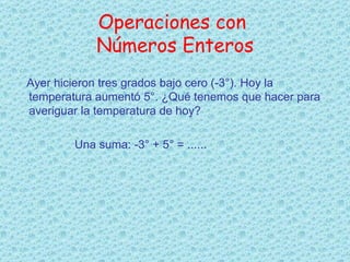 Operaciones con  Números Enteros ,[object Object],[object Object]