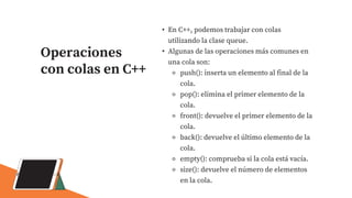 Operaciones con colas | PPTX