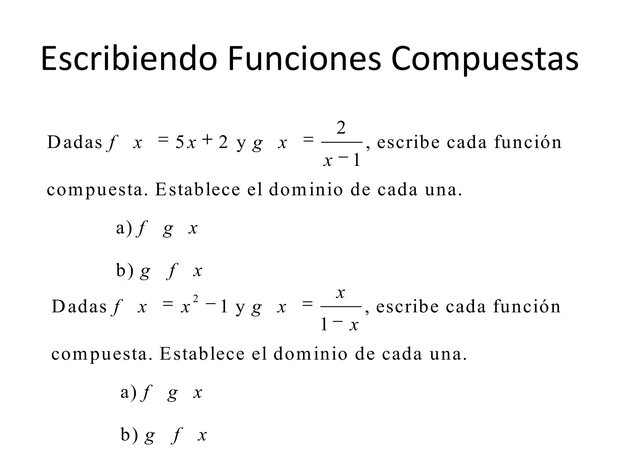 Operaciones Con Funciones