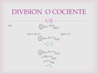 

DIVISION O COCIENTE
 