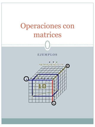 Ejemplos Operaciones con matrices 