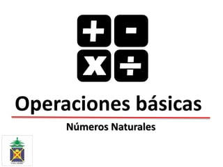 + -
x ÷
Operaciones básicas
Números Naturales
 