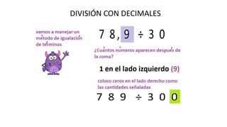 DIVISIÓN CON DECIMALES
 