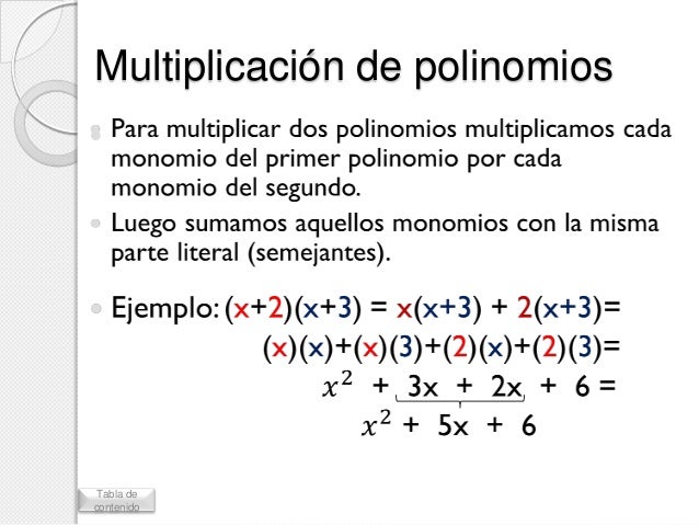 Operaciones con polinomios