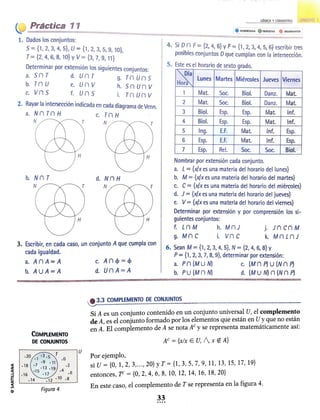 Operaciones entre conjuntos grado sexto | PDF