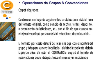 Operaciones de Grupos & Convenciones 
