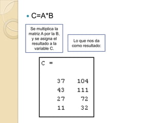 Operaciones matemáticas con arrays y aplicaciones | PPTX