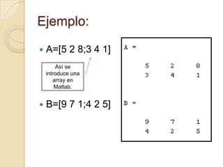 Operaciones matemáticas con arrays y aplicaciones | PPTX