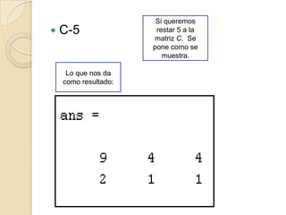 Operaciones matemáticas con arrays y aplicaciones | PPTX