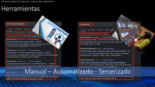 Herramientas
Operaciones psicológicas en el ciberespacio - Guillermo Pineda - @rightclickhack
Manual – Automatizado - Tercerizado
 