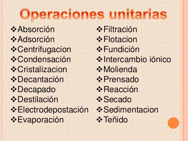 Operaciones unitarias