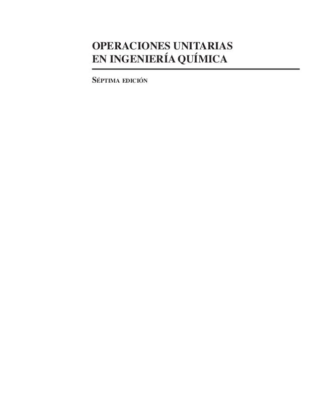 Operaciones Unitarias En Ingenieria Quimica 7ma Edicion Warren L M