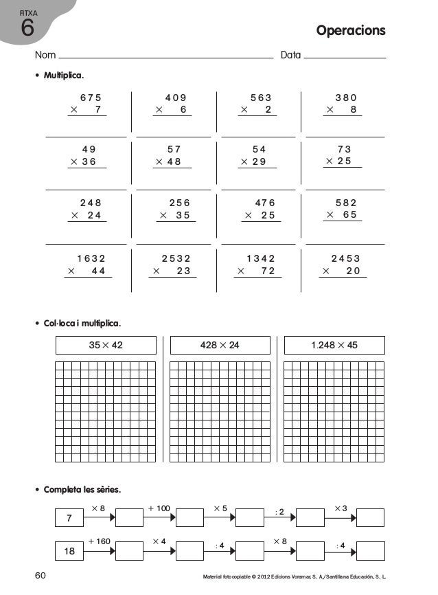 Operacions i problemes 3r i 4t voramar