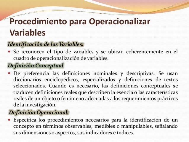 Operaconalización de variables