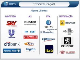 TOTVS EDUCAÇÃO

Alguns Clientes




                   12
 
