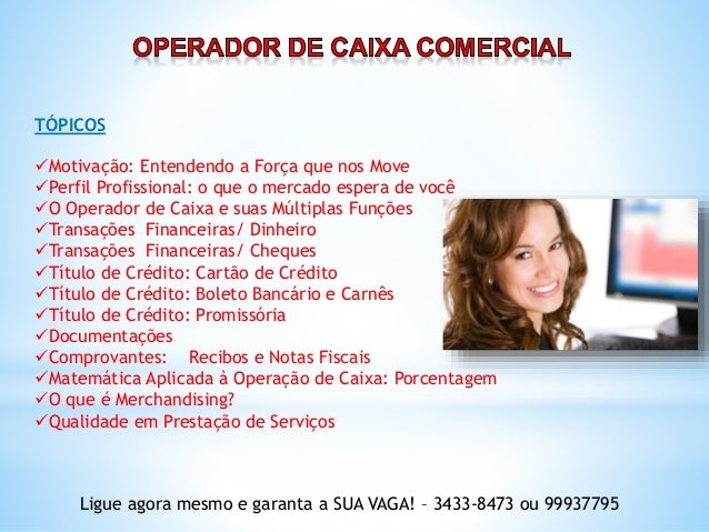 Operador de Caixa Comercial