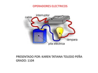 OPERADORES ELECTRICOS
PRESENTADO POR: KAREN TATIANA TOLEDO PEÑA
GRADO: 1104
 