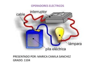 OPERADORES ELECTRICOS
PRESENTADO POR: MARICA CAMILA SANCHEZ
GRADO: 1104
 