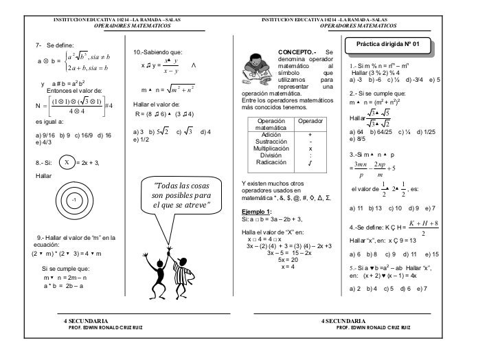 OPERADORES MATEMATICOS