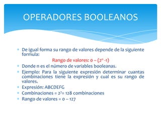 Operadores booleanos | PPTX