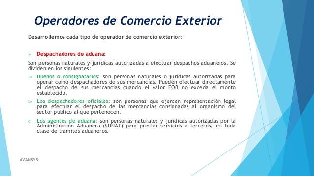 Operadores de comercio exterior