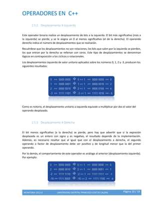 OPERADORES EN C++ uso y la sintaxis en su uso | PDF