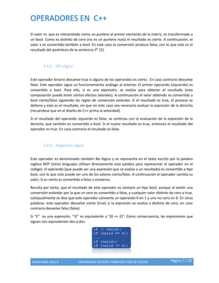 OPERADORES EN C++ uso y la sintaxis en su uso | PDF