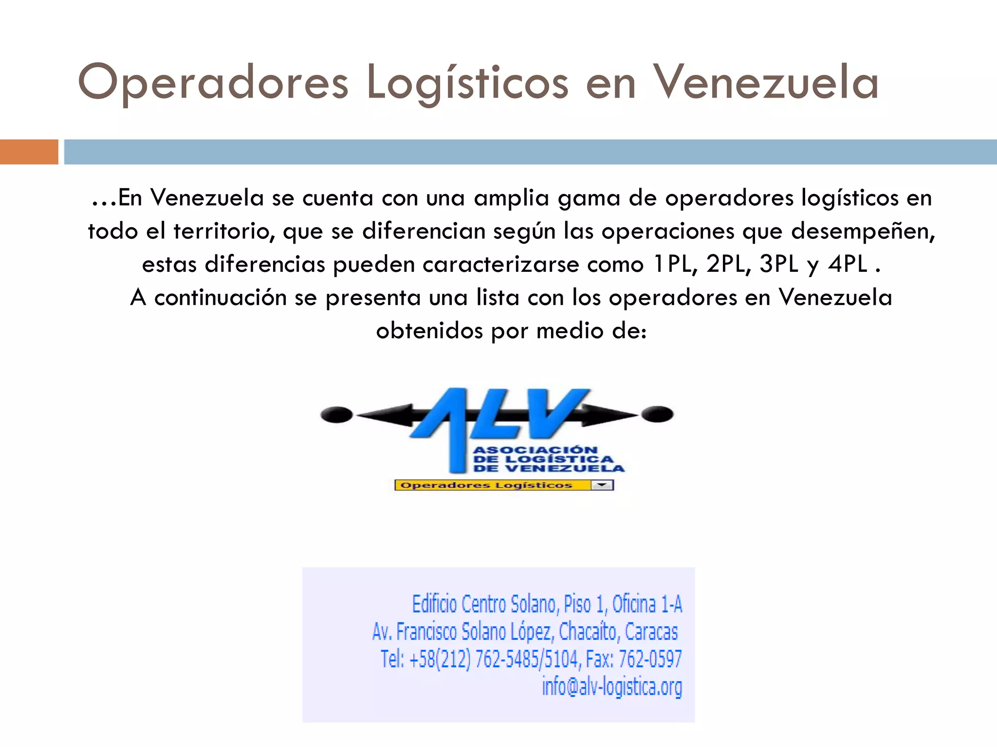 Operadores logísticos en venezuela | PDF