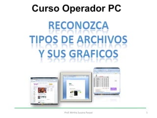 Curso Operador PC 1 Prof. Mirtha Susana Parpal RECONOZCA  TIPOS DE ARCHIVOS  Y SUS GRAFICOS 