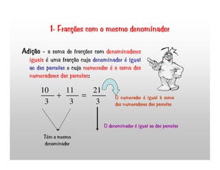 Operações com fracções