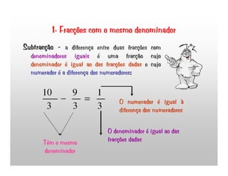 Operações com fracções