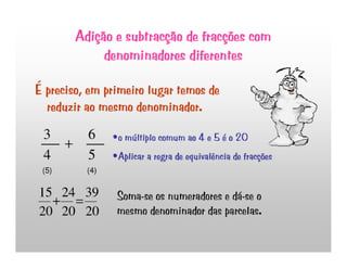Operações com fracções