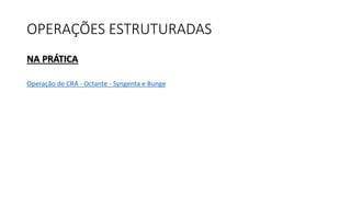 OPERAÇÕES ESTRUTURADAS
NA PRÁTICA
Operação de CRA - Octante - Syngenta e Bunge
 