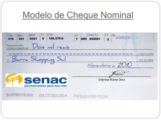 Modelo de Cheque Nominal  