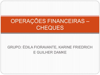 Pequenas Dicas de Português - RESPOSTA: Cheque é de banco. Pode