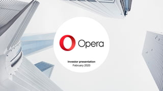 Investor presentation
February 2020
 