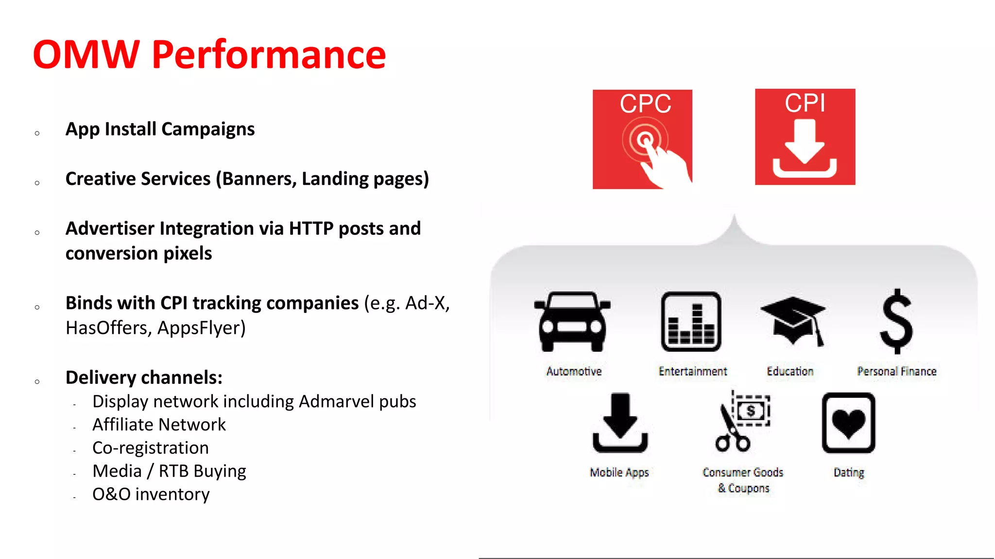 — Each	
  month	
  the	
  Opera	
  Mobile	
  Store	
  reaches
105M	
  Visits
60M	
  Downloads
230	
  Countries
— The	
  Opera	
  Mobile	
  Store	
  is	
  a	
  high	
  quality,	
  high	
  volume	
  
app	
  install	
  traffic	
  source	
  with	
  global	
  reach	
  only	
  
available	
  through	
  Opera.	
  
!
— Web	
  front	
  end	
  with	
  prominent	
  ad	
  placement	
  at	
  the	
  
top	
  of	
  the	
  screen,	
  combined	
  with	
  app	
  ranking	
  and	
  
editorial	
  content,	
  provides	
  multiple	
  ad	
  placement	
  
options	
  to	
  meet	
  app	
  developers	
  specific	
  needs.
Opera  Mobile  Store  —  the  world's  fifth  largest  mobile  store
Opera  Mini  Browser
 