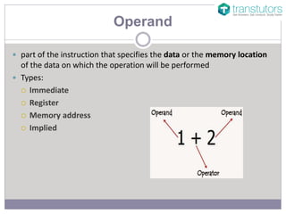 Operand and Opcode | Computer Science